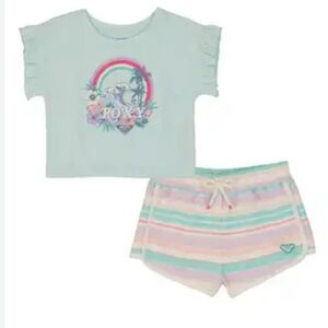 Logo Graphic T-Shirt & Shorts Set Girls Size 5 

Roxy